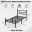 Metal Bed Frame With Headboard-1241608706
