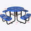 Table de pique-nique ronde en acier 46 po avec mât de parasol-555707304