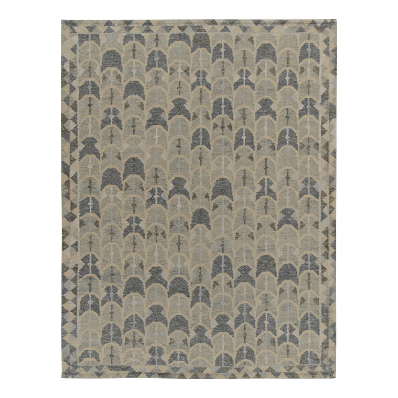 Scandinavian Wool Geometric Area Rug, Rectangle 12' x 16'