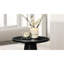 Contemporary Black Round End Table, Cone - Shaped Pedestal Base, Rubberwood And Engineered Wood Structure, 20 Inches In Width Depth, 21 Height, One Piece Diameter, Tall, Single