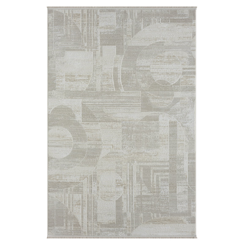 Isla Machine Woven Cream Indoor Rug, Rectangular 160 x 230cm