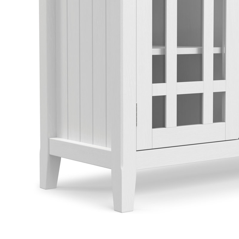 Bedford 53"W Solid Wood Transitional Tall TV Stand for TVs up to 60" with 2 Cabinets, 2 Drawers, and Adjustable Shelf, White