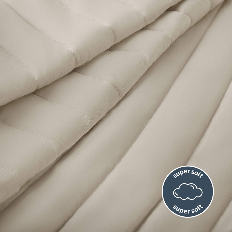 Silentnight Supersoft Quilted Bedspread 150 x 200cm, Beige