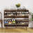 Wood Double-layer Drawer Shoe Cabinet, Enclosed Shoe Storage Unit with Fluted Drawers, 4 Legs and Anti-tipping Device, Suitable for Entryway, Hallway, Living Room-2050199803-2050199802