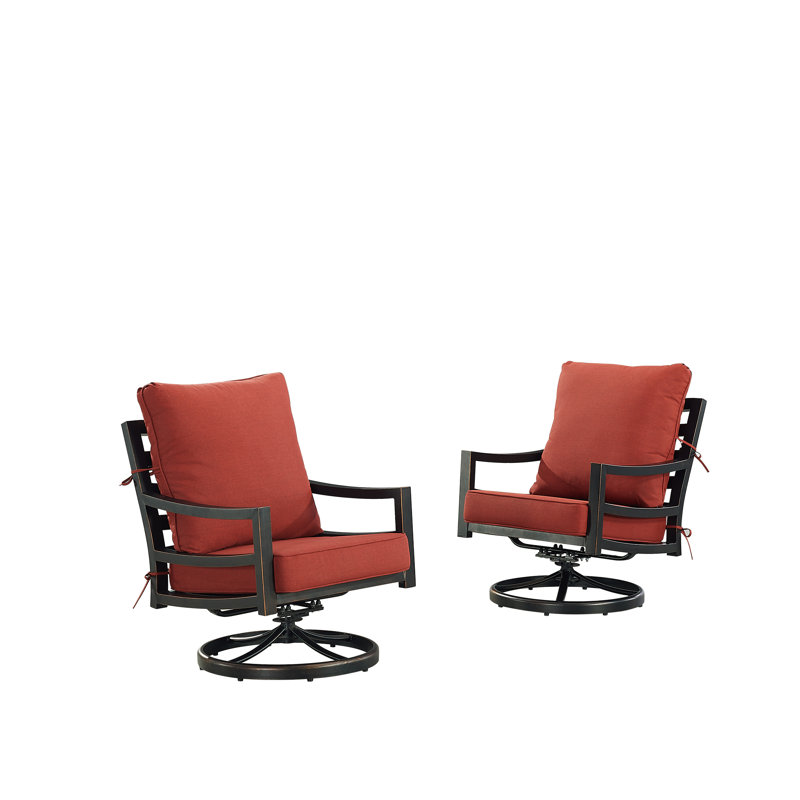 Sabrina Swivel Aluminum Outdoor Lounge Chair, Red