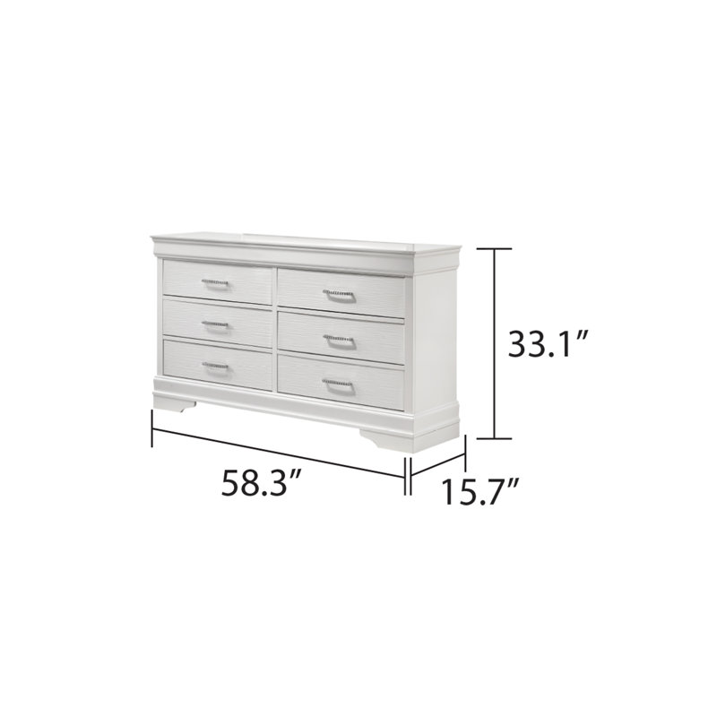 Mayodan 6 - Drawer Dresser, White