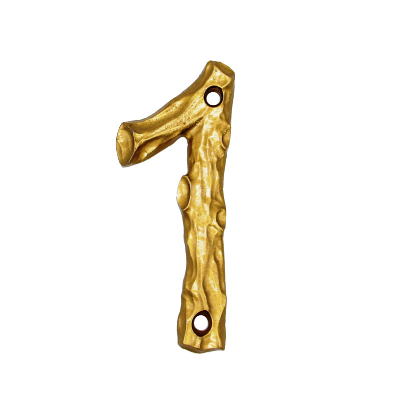 Numéro de maison de 4 po, 1, Or luxueux