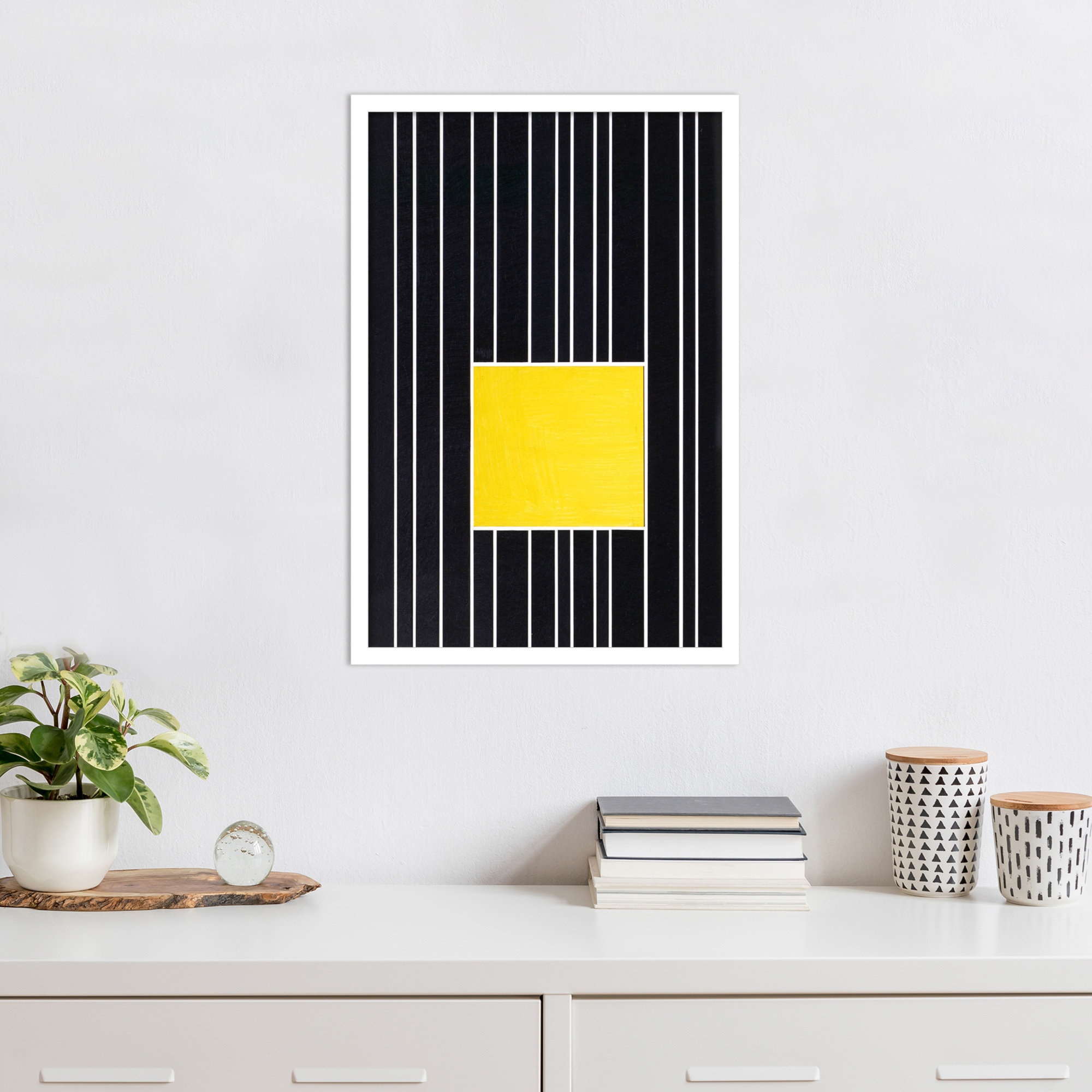 Yellow Box Self Storage by Alex Dunn, White, 13" H x 9" W