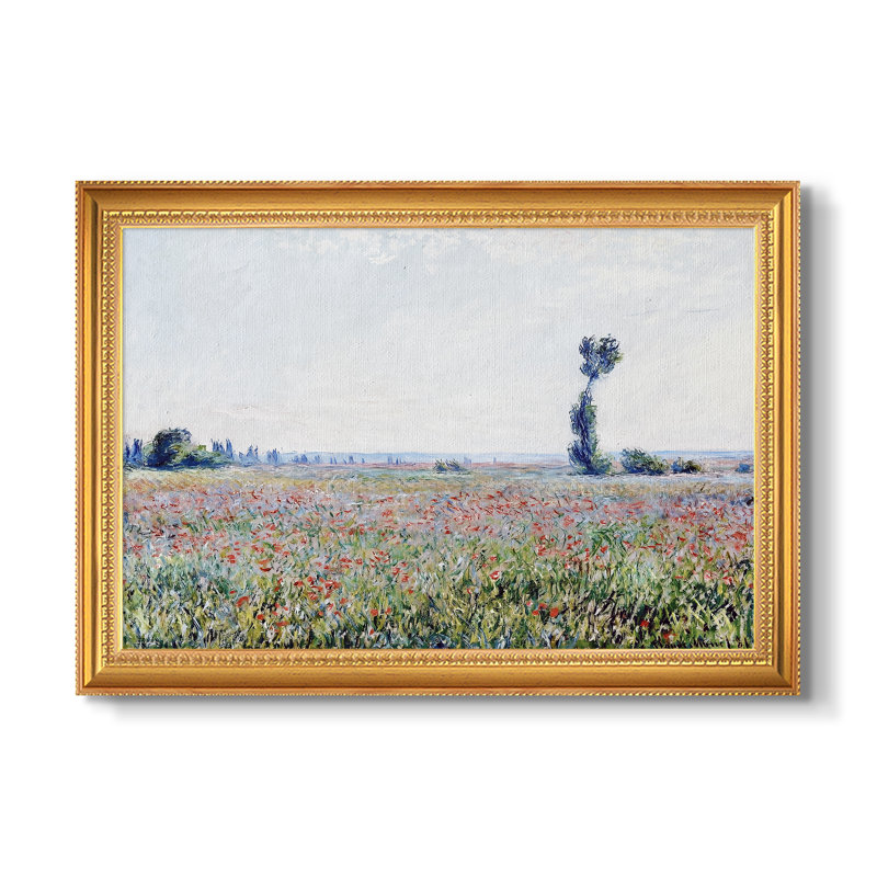 Coquelicot, 1881 - Claude Monet - Toile encadrée sur mesure, 20x28 INNER SIZE, Framed Canvas, Beaded Florentine Gold