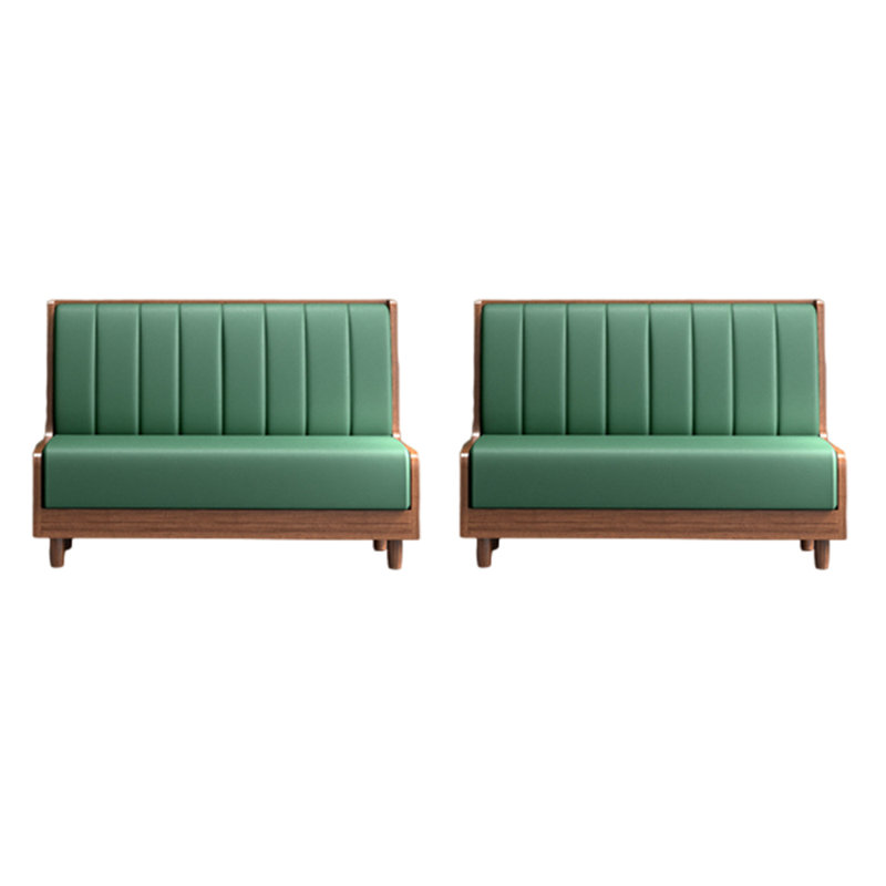 Bancs simples et décontractés revêtus d'un café-restaurant, Vert