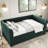 Ledley Upholstered Velvet Daybed with Trundle, Storage Pockets and Button Tufted Design-1050817119