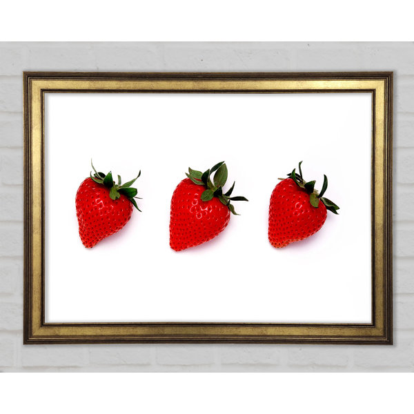 Frame Strawbery Ebern Designs Trio Of Strawberrys - Single Picture Frame Print ...
