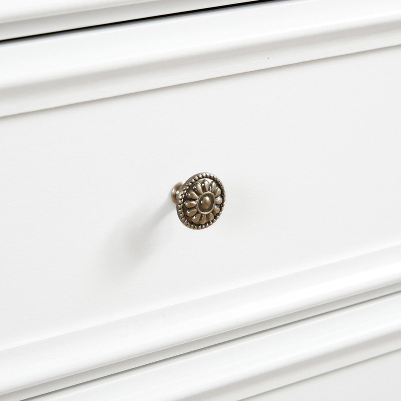 Modern White Dresser With 6 Spacious Drawers - Ideal For Living Room Organization Drawers, Elegant Wood Grain Top
