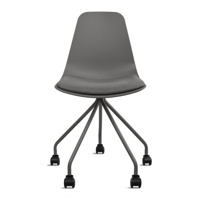 Office Task Chair with Fabric Cushion and Rolling Metal Base Harsimar Task Chair