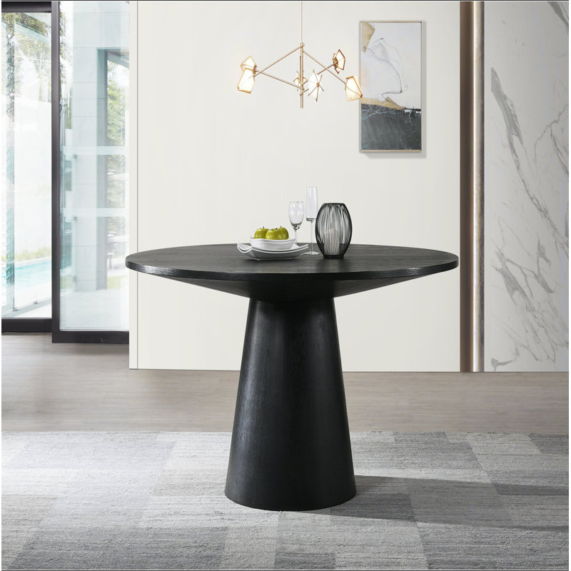 Table de salle à manger Jasper, H 30,5 po x L 59 po x l 59 po, Noir