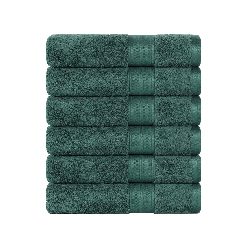 Nolhan 60% Cotton and 40% Rayon from Bamboo Hand Towel Set, Hunter Green