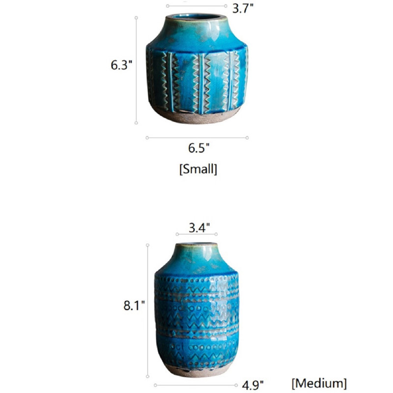 Vase de table texturée en céramique Micheline, Moyen