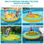 8 Ft Round Inflatable Floating Dock Hammock With Carrying Bag & Detachable Ladder, Yellow And Bright Mint Green