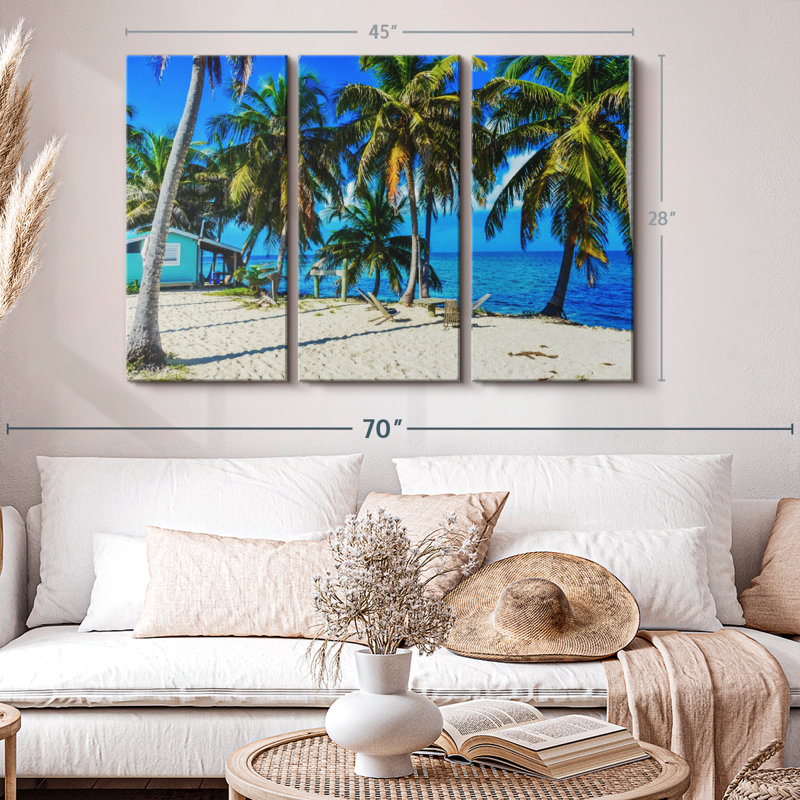«Belize Cayes», 3 pièces, H 45 po x l 28 po