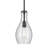1-Light Satin Black Modern Pendant with Seeded Glass Shade-2143942817