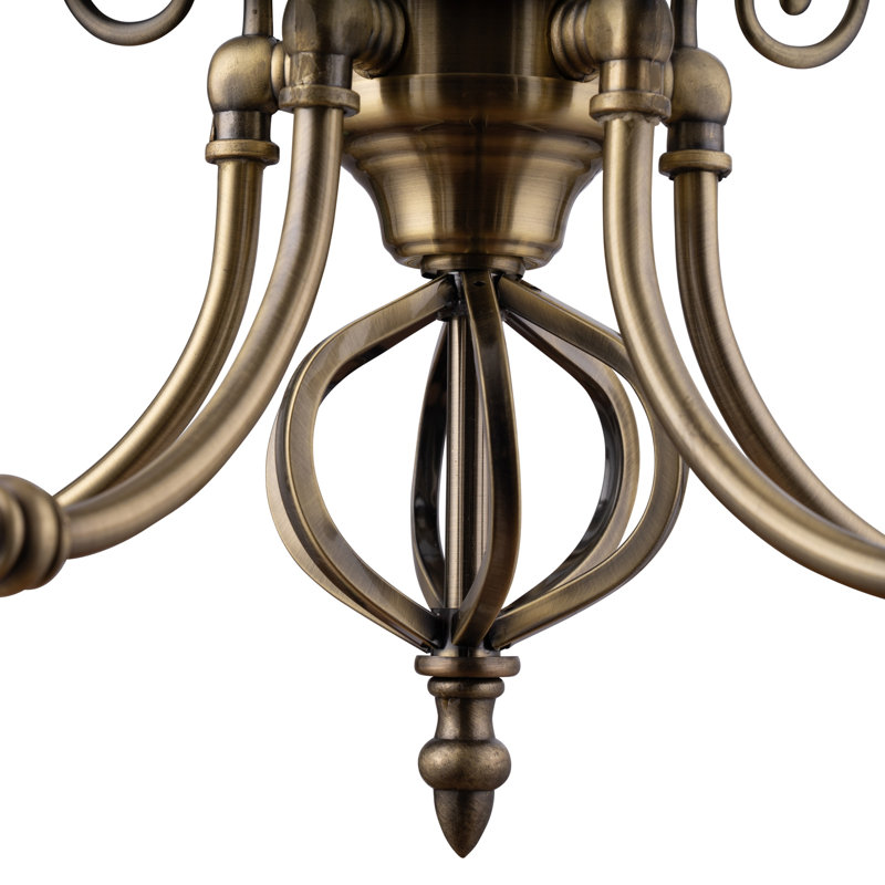 Bratton 5-Light Twist Candle Style Chandelier, Antique Brass