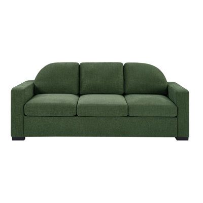 Upholstered 3-Seater Sofa with Curved Backrest
