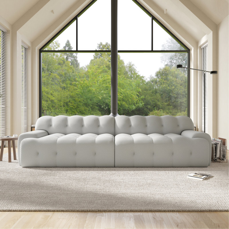 Causeuse 3 places Bubble, H 27,5 po x l 41,34 po x P 102,4 po, 3, Gris
