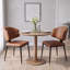 Ensemble de 2 chaises de salle à manger de style campagne en lin doux, gris clair / noir / brun-1098074819