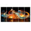 Feu, vagues d'eau bleues et orange - Toile d'art abstrait 5 pièces-608485268