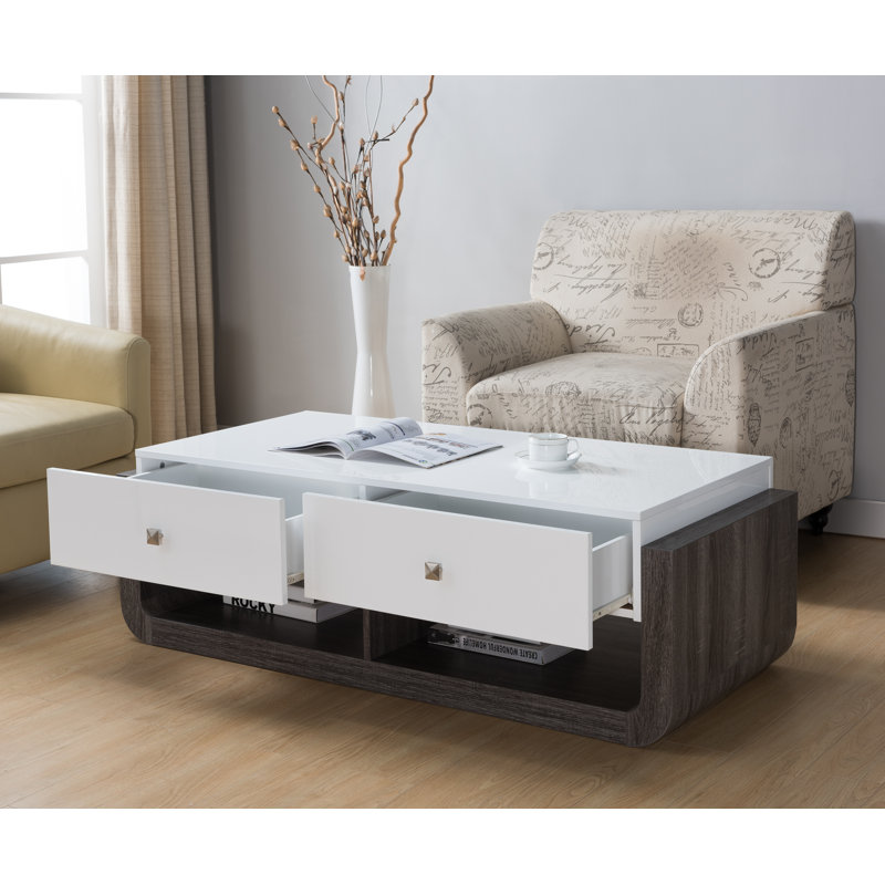 Ageus Floor Shelf Coffee Table with Storage