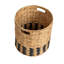 Natural Water Hyacinth And Paper Basket With Stripes
