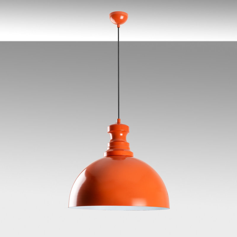 Lustre réglable élégant, structure en métal orange, 15,7 po x 14,6 po | Hauteur: 17,3 à 52,8 pouces | 1 x douille E27 (40 W maximum) | Parfait pour la salle à manger et les espaces de vie | Conception moderne, installation facile