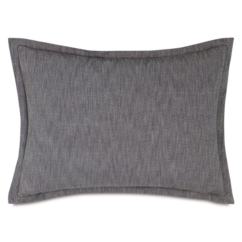 River Herringbone Euro Sham, 27" H x 37" W