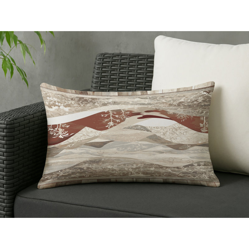 Shadowed Bloom Indoor And Outdoor Throw Pillow, Rectangle 14"H x 20"W