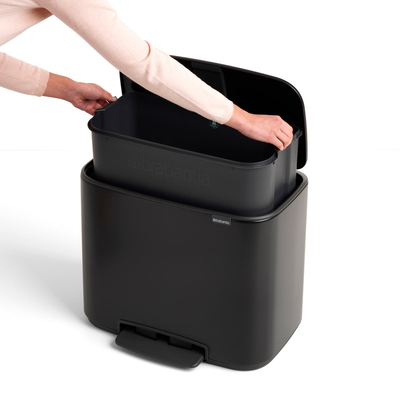 Bo Pedal Bin, 36 litres, Matt Black