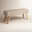 Banc en bois naturel de laine naturelle et bois d'eucalyptus de 48 pouces Verada