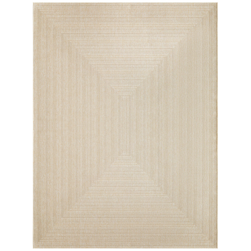 Cascio Geometric Indoor/Outdoor Area Rug, Rectangle 10' x 14', Cream