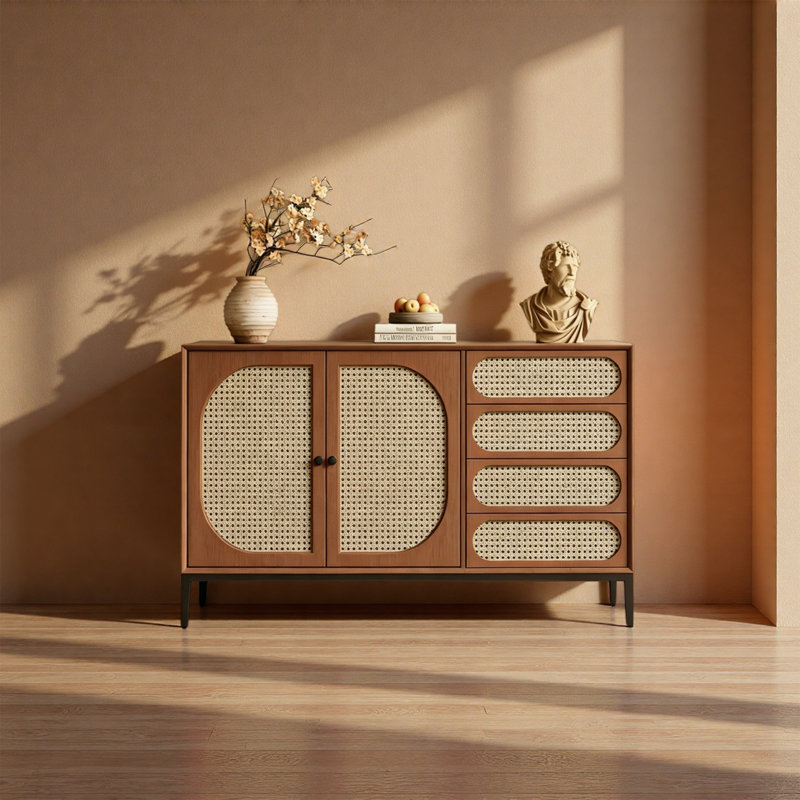 Buffet en frêne, H 35,43 po x l 55,12 po x P 14,96 po