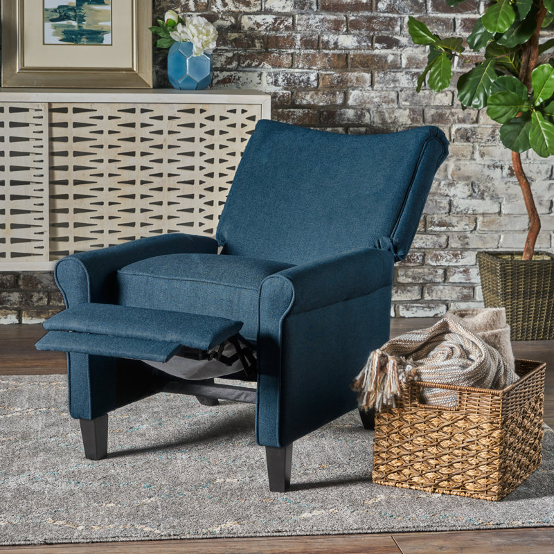 Tamirra Recliner, Navy Blue Polyester