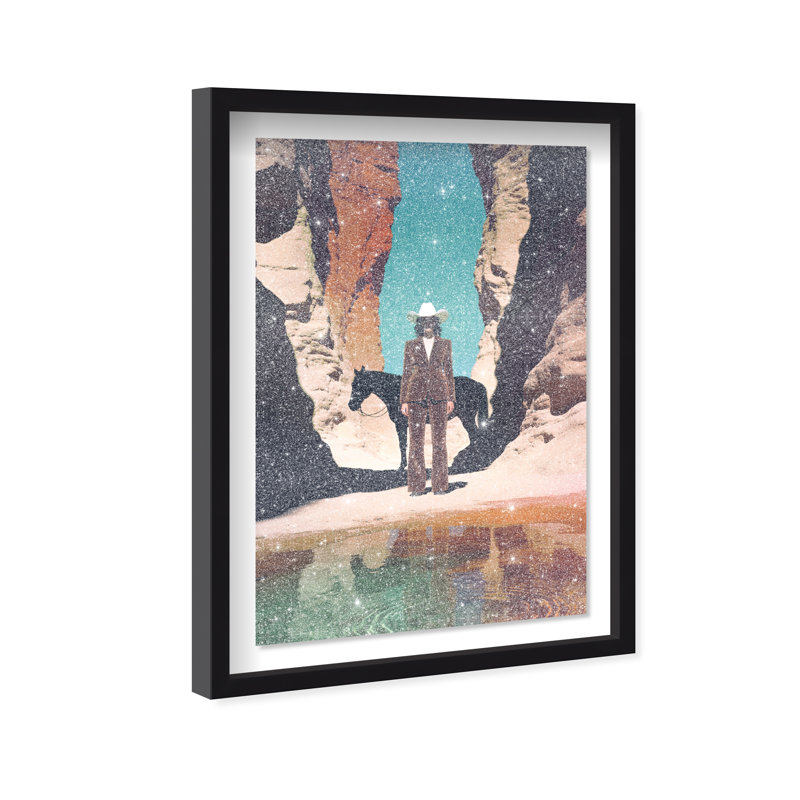 Cowgirl's Surreal Print by Oliver Gal, 11.5"H x 16.5"W, Black Shadowbox