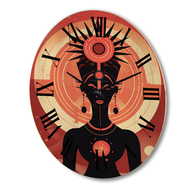 Horloge murale en bois massif Pariksit, Très grand
