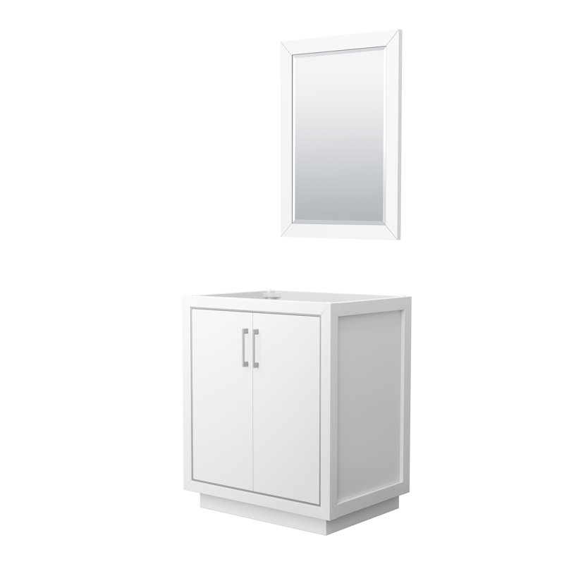 Base de meuble-lavabo simple 59,25 po Icon et miroir seulement, Blanc