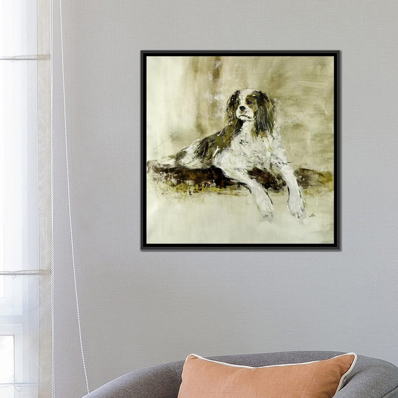 « winston », reproduction sur toile tendue Julian Spencer, H 18 po x l 18 po x P 1,5 po, Toile avec cadre noir, Pas de tapis