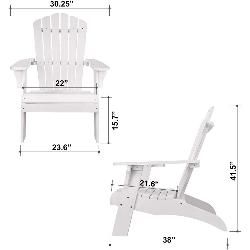 Chaise Adirondack en polystyrène - Blanc