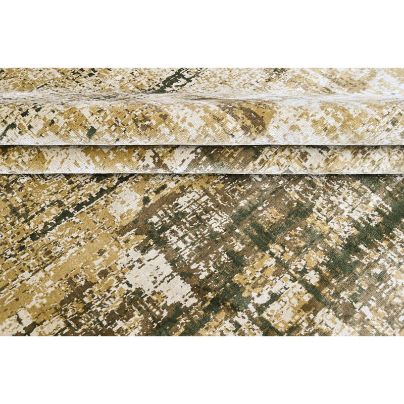 Tapis beige abstrait en laine 8 pi 10 po x 11 pi 10 po