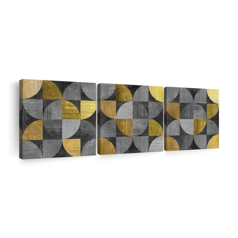 «Abstract Geometric Circles», reproduction sur toile, H 8 po x l 26 po x P 1 po