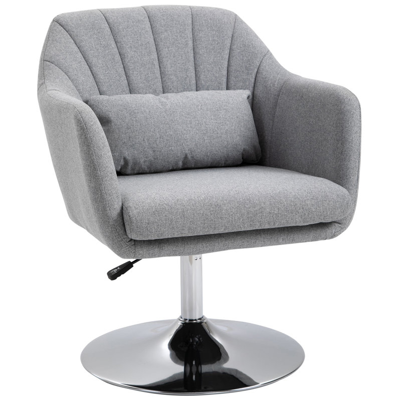 Upholstered Swivel Accent Chair, Light Grey