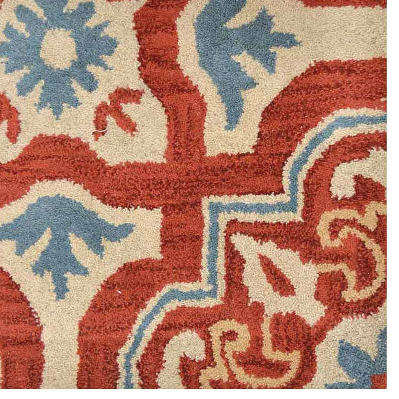 Tapis en laine touffetés à la main Beybut - Rectangulaire, couleur beige rouge, design floral moderne, tapis antidérapants faits à la main et épais pour le salon, la chambre à coucher