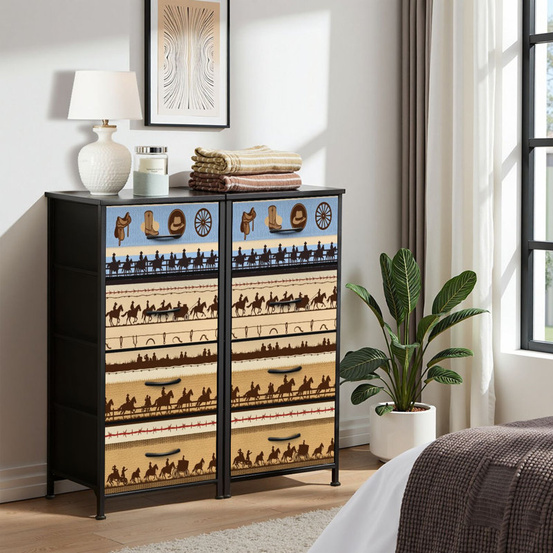 4 Drawer Dresser for Bedroom, Narrow Chest of Drawers, Wooden Top and Study Iron Frame 18"x37.5"-(WxH)