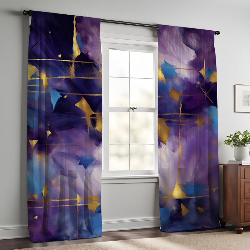 Paire de rideaux semi-transparents en polyester Samerra, L 40 po x L 61 po